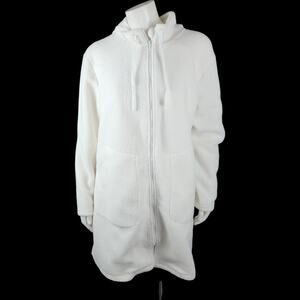 Muk Luk Teddy Bear Sherpa Lounger with‎ Hood White Large NWT